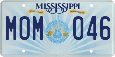 MS license plate MOM046