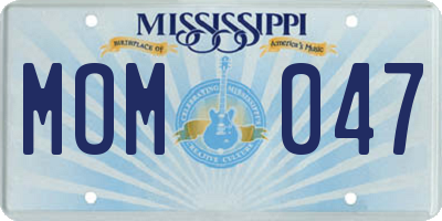 MS license plate MOM047