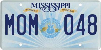 MS license plate MOM048