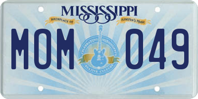 MS license plate MOM049