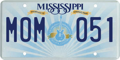 MS license plate MOM051