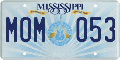 MS license plate MOM053