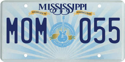MS license plate MOM055