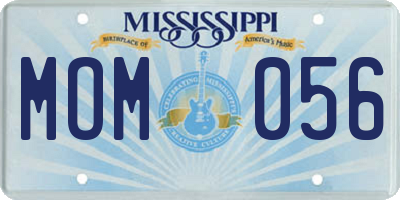 MS license plate MOM056