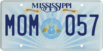 MS license plate MOM057