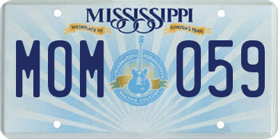 MS license plate MOM059