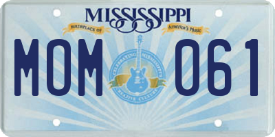 MS license plate MOM061