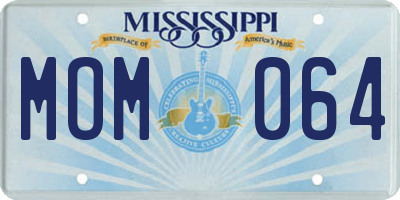 MS license plate MOM064