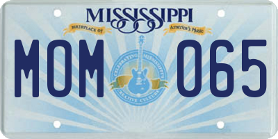 MS license plate MOM065