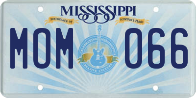 MS license plate MOM066