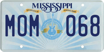 MS license plate MOM068
