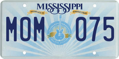 MS license plate MOM075