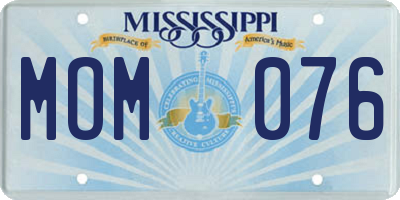 MS license plate MOM076