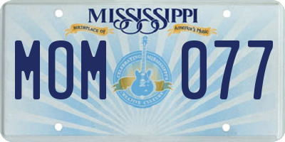 MS license plate MOM077