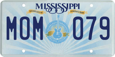 MS license plate MOM079
