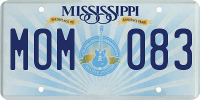 MS license plate MOM083