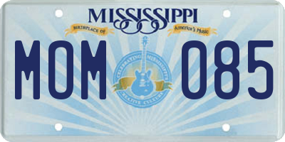 MS license plate MOM085