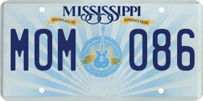 MS license plate MOM086