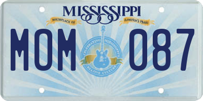 MS license plate MOM087