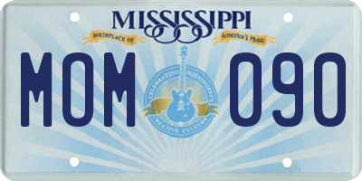 MS license plate MOM090
