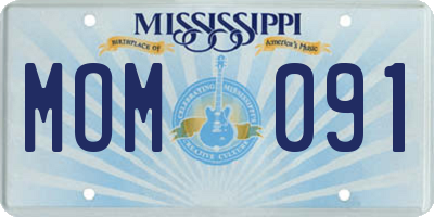 MS license plate MOM091
