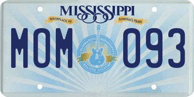 MS license plate MOM093