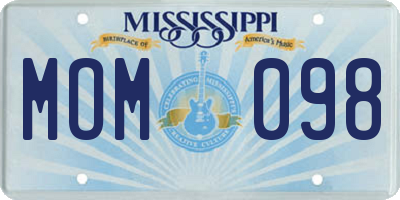 MS license plate MOM098