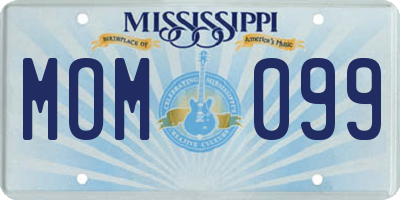 MS license plate MOM099