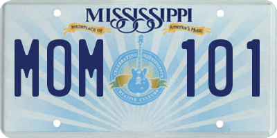 MS license plate MOM101