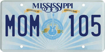 MS license plate MOM105