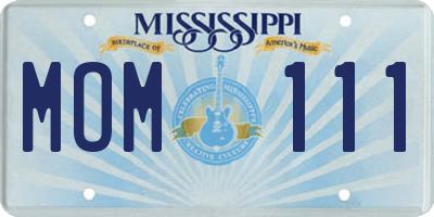 MS license plate MOM111