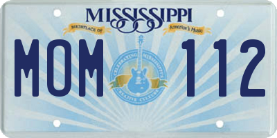 MS license plate MOM112