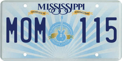 MS license plate MOM115