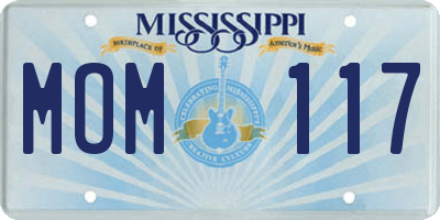 MS license plate MOM117