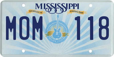 MS license plate MOM118