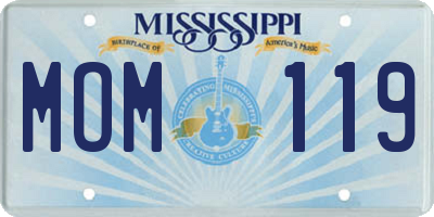 MS license plate MOM119