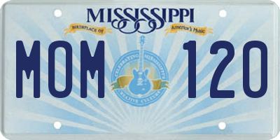 MS license plate MOM120