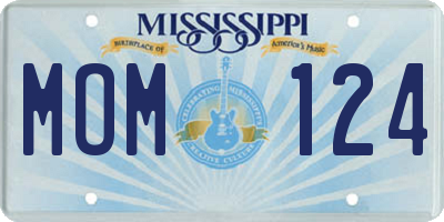 MS license plate MOM124