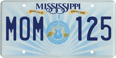 MS license plate MOM125