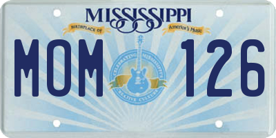 MS license plate MOM126