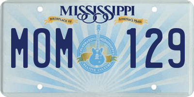 MS license plate MOM129