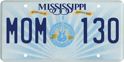 MS license plate MOM130