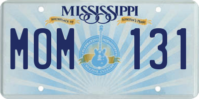 MS license plate MOM131