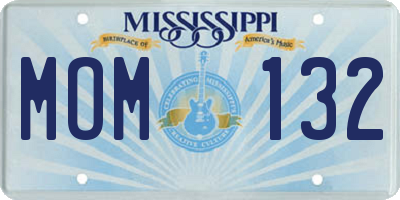 MS license plate MOM132