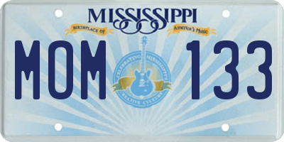 MS license plate MOM133
