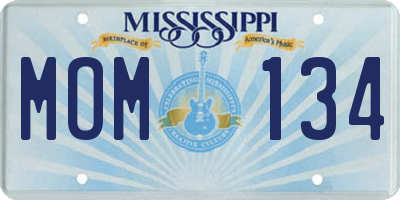 MS license plate MOM134