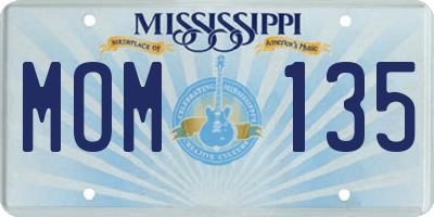 MS license plate MOM135