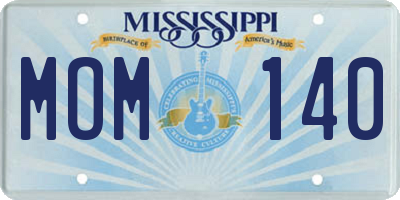 MS license plate MOM140