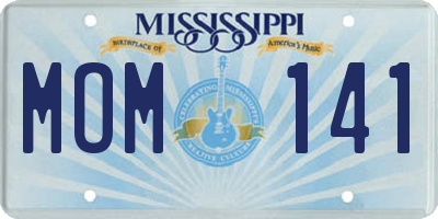 MS license plate MOM141