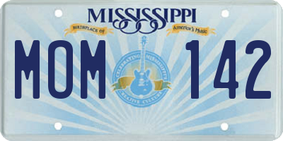 MS license plate MOM142